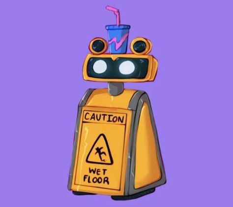 Wet Floor Bot Fnaf Fanart, Wet Floor Bot Fnaf, Pizza Bear, Fnaf Creepy, Wet Floor Signs, Fnaf Book, Iphone Themes, Fnaf Fanart, Fnaf Sb