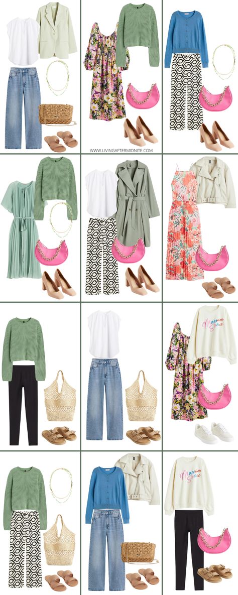 Affordable H&M Spring Capsule Wardrobe | 25 Pieces, 48+ Outfits | How to Build a Capsule Wardrobe | H&M Spring Clothes | Outfit Inspiration | Spring Fashion | 60 Warm Weather Outfit Ideas | Spring Vacation Packing Guide | Spring Outfits 2023 | Summer Outfit Ideas Cool Weather Spring Outfits 2023, Spring Fashion Uk, Colorful Minimalist Wardrobe, Thredup Outfits, Hoc Summer, Wonder Wardrobe, Warm Spring Outfits, Style Themes, Outfits 2023 Summer