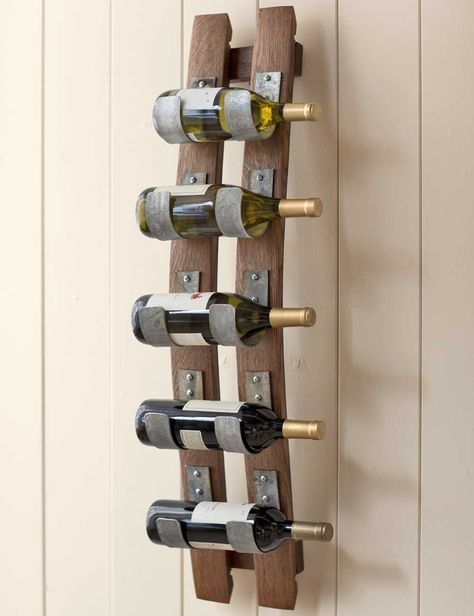 Barrel Wine Rack - VivaTerra                                                                                                                                                                                 Más Recycled Barrel, Wine Barrel Crafts, Wine Barrel Decor, Wine Barrel Rings, Barrel Ring, Barrel Projects, Wine Barrel Furniture, Barrel Decor, Woodwork Ideas