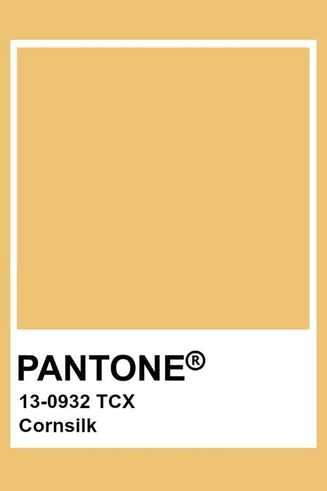 Pantone Cornsilk Pantone Yellow Shades, Pantone Giallo, Pantone Tcx, Pantone Colours, Yellow Pantone, Pantone Color Chart, Pantone Swatches, Muted Yellow, Pantone Palette