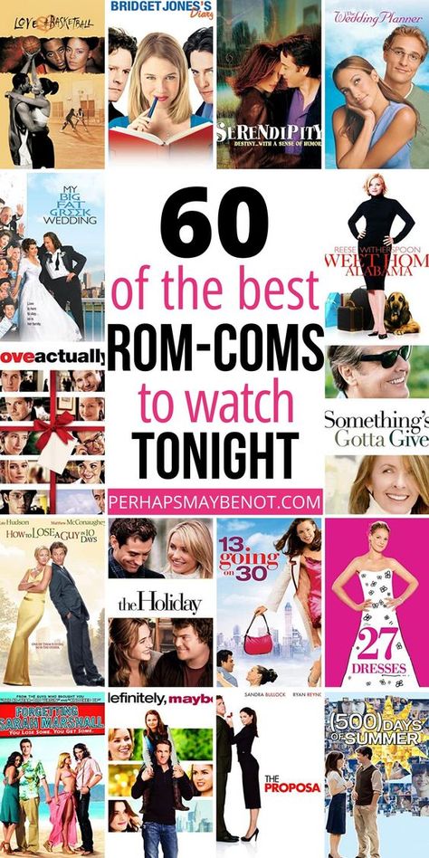 60 Best Romantic Comedies For Movie Night - Perhaps, Maybe Not
; Opens a new tab
In the mood for a romantic comedy that will sweep you off your feet? Look no further than this curated list of the best rom-coms perfect for your next movie night! #movies#movielist #romcom #romanticcomedies Movie Night Movies, Comedy Movies List, Best Rom Coms, Chick Flick Movies, Girls Night Movies, Best Movies List, Romance Movies Best, Tv Shows To Watch, Romcom Movies