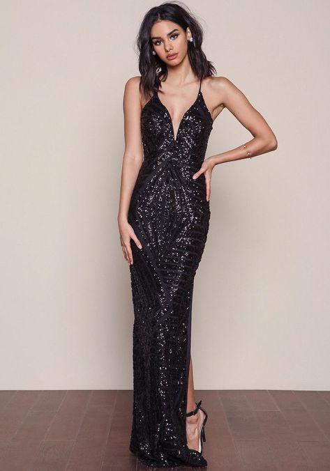 Dresses To Buy, Black Sparkly Dress, Sequin Dresses, Eve Outfit, Sequin Maxi Dress, Sequin Maxi, Clothing Black, Best Outfits, Black Sequin Dress