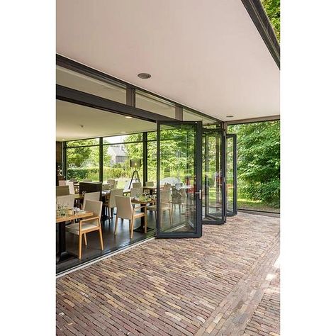 Gallery of Bi-Folding Doors - Highline - 11 Bifold Patio Doors, Glass Bifold Doors, Folding Glass Doors, Design Window, Home Door Design, Cafe House, Outdoor Cafe, Window Types, Garden Cafe