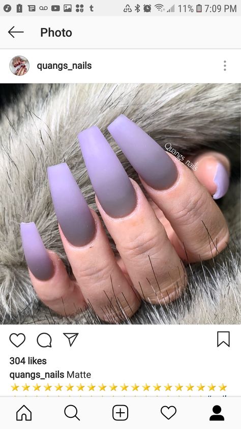 Purple gray ombre coffin nails Purple And Gray Nails Design, Mauve Ombre Nails, Purple Ombre Matte Nails, Purple And Grey Nails, Gray And Purple Nails, Light Purple Gray Nails, Grey And Purple Nails, Gray Purple Nails Acrylic, Lavender Grey Nails Acrylic