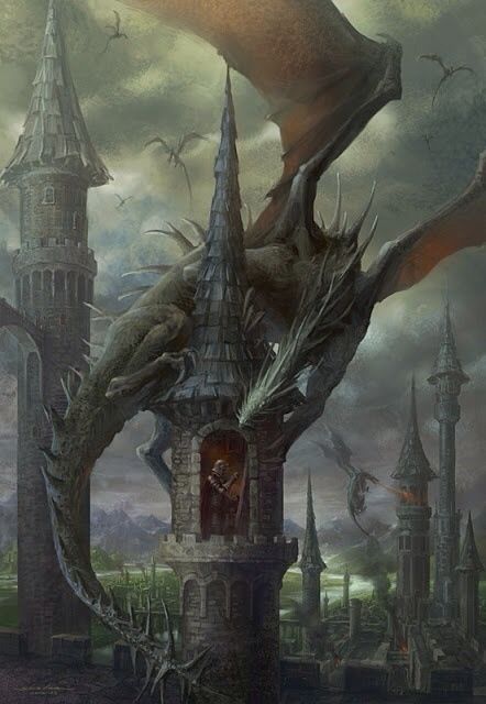 Dragon and Tower Dragon Medieval, Types Of Dragons, Dragon's Lair, Jaime Lannister, Fairy Dragon, Gra O Tron, Dragon Pictures, World Of Fantasy, Arya Stark