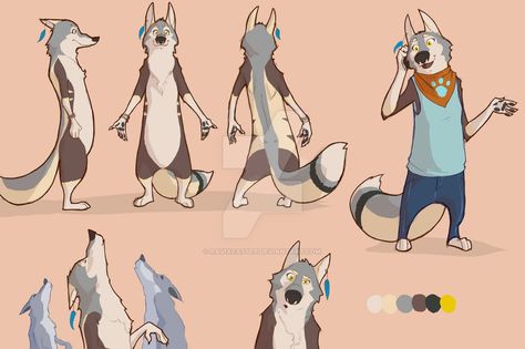 Disney Wolf Character Design, Wolf Character Illustration, Wolf Cartoon Character, Cartoon Character Design References, Zootopia Character Design, Character Design Poses, Anthropomorphic Wolf, Wolf Character Design, Zootopia Concept Art