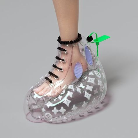 Futuristic Shoes, Mode Shoes, Creative Shoes, Conceptual Fashion, Lv Shoes, 3d Fashion, Marvelous Designer, Fashion Graphic Design, Shoe Art