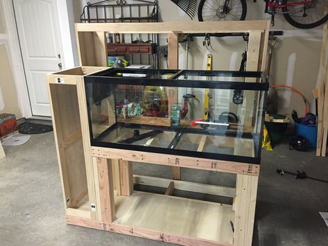 My 75 Gal w/ DIY Custom Stand and DIY Sump/Refugium - The Planted Tank Forum Fish Tank Cabinets, Diy Aquarium Stand, 75 Gallon Aquarium, Aquarium Sump, Aquarium Diy, Aquarium Cabinet, Turtle Aquarium, Fish Stand, Aquarium Stands