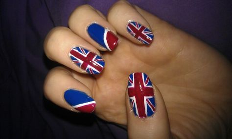 Jubilee nails! Coronation Nails, British Flag Nails, Union Jack Nails, Jack Nails, Flag Nail Art, Olympic Nails, Kings Coronation, Flag Nails, Uk Nails