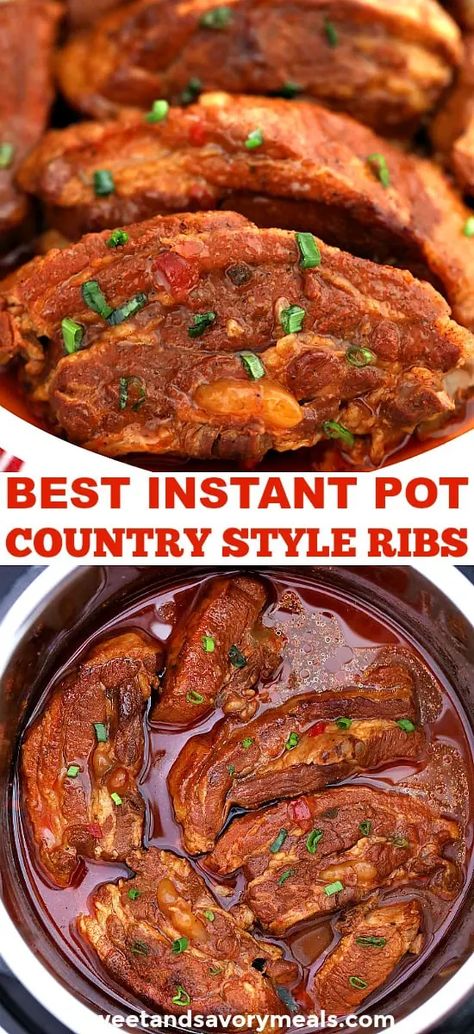 Instant Pot Country Style Ribs, Pork Roasts, Country Style Pork Ribs, Country Style Ribs, Savory Meals, Pot Recipes Easy, Instant Pot Pork, Barbeque Sauce, Dinner Meal