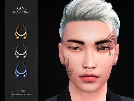 Ring Sims 4 Cc, Male Nose Piercing, Male Nose, Sims 4 Male, Sims 4 Piercings, Double Piercing, Arm Bracelets, Magic Eyes, Belly Piercing