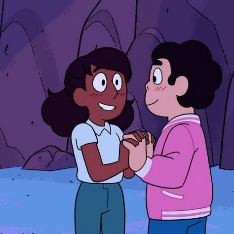 Steven Universe And Connie, Steven And Connie, Connie Steven Universe, Warner Bros Cartoons, Steven Universe Ships, Art Alevel, Tv Show Couples, Universe Love, Steven Universe Funny