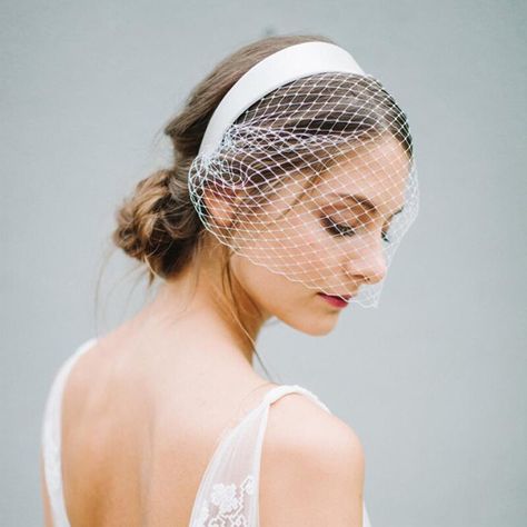 White Wide Headband Veil Mesh Fishnet Veil Wedding Hair Accessories for Woman Headdress Photographic Model 2021| | - AliExpress Birdcage Veil Wedding, Bridal Hair Decorations, Bridal Birdcage Veils, Headband Veil, Short Veil, Blusher Veil, Wedding Hairstyles With Veil, Birdcages, Birdcage Veil