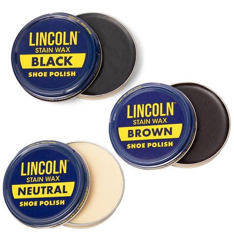 PRICES MAY VARY. KEEP SHOES LOOKNG LIKE NEW WITH THIS LINCOLN STAIN WAX SHOE POLISH variety pack for black, brown, and colored shoes PREMIUM POLISH ENHANCES THE LOOK OF SHOES AND EXTENDS SERVICE LIFE OF LEAHTER, protecting the investment you've made in your footwear wardrobe SHOE PASTE SHINES AND PROTECTS SHOES, giving your look a polished and distinguished ambiance and providing a military "spit shine" to your shoes PRODUCT IS MADE FROM IMPORTED CARANAUBA WAX AND OTHER PREMIUM INGREDIENTS, givi Colored Shoes, Neutral Shoes, Shoe Wardrobe, Shoe Polish, Colorful Shoes, Premium Ingredients, Variety Pack, Brown Shoe, Household Supplies