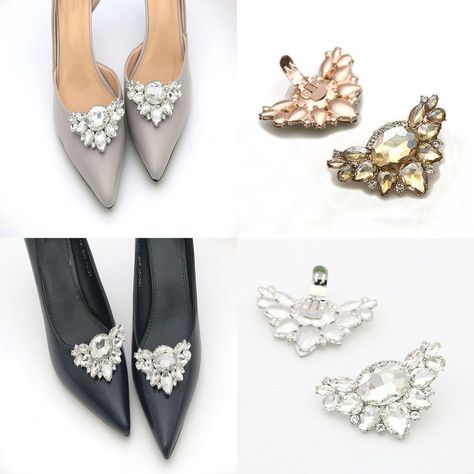 Charm Crystal Clothing Collocation Shoe Accessories Shoe Clip Shoe Decorations   New, high quality Style: lady Color: white, gold, champagne Material: alloy Size: 6.2 * 3.8cm The classic mini shoe flower accessories are small and easy to install. The detachable buckles can be matched as you like, making the ordinary shoe more active, forming a perfect whole, which is not easy to fall off, and bringing it all-round care and more classic color matching. One button multipurpose shoe clip is suitable for all kinds of single shoes, high-heeled shoes, sandals, wedding shoes accessories. It is easy to disassemble, and can also be used as hair accessories, brooches and other purposes! Notice: 1. Due to the light and screen difference, the item's color may be slightly different from the pictures. 2 Crystal Clothing, Curated Wardrobe, Shoe Decorations, Sandals Wedding, Jeweled Shoes, Gold Champagne, Crystal Shoes, Gongs, Decorated Shoes