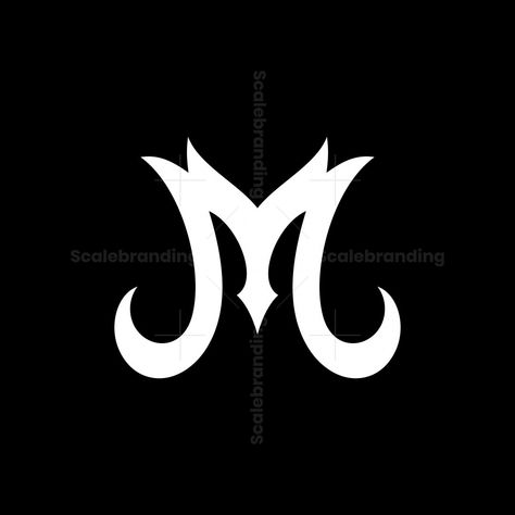 Letter M Initial W Logo for sale. The combination of the letter W or M creates a monogram. Letter M Initial W Logo looks strong, brave, gothic and macho. Can be used for companies and business. M Logo Inspiration, Mm Logo Ideas, M Y Logo, Fancy Letter M, Letter M Design, Angler Fish Tattoo, M Symbol, M Letter Logo, Mm Logo