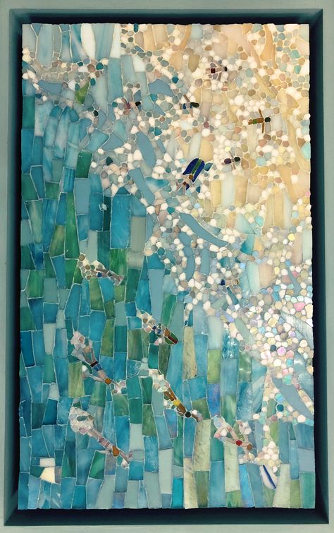 Swimming in stained Glass by Karin Wainwright- 2018 Sea Glass Mosaic, Abstract Painting Techniques, Mosaic Madness, Tiffany Stained Glass, Mom Art, Mirror Art, Stained Glass Mosaic, Mural Art, Tile Art