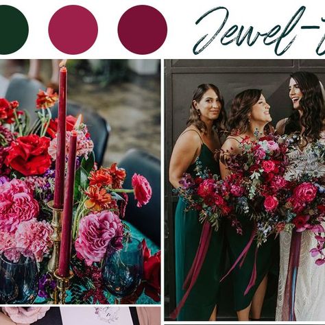 Pro Wedding Invite on Instagram: "From rich jewel tones to earthy neutrals and even pastels, which will capture the magic of Spring/Summer while express your own personalities. #wedding #weddingday #2023wedding #weddingideas #weddingdecor #proweddinginvite #2023weddingcolor #weddingdress" Gemstone Wedding Decor, Jewel Tone Beach Wedding, Jewel Tone Wedding Ceremony, Gem Tones Wedding, Jewel Tone Wedding Invitations, June Wedding Colors, Jewel Tone Wedding Theme, Jewel Tone Wedding Colors, Marlborough House