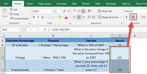 How to Calculate Percentage in Excel | MyExcelOnline Percentage Formula, Microsoft Excel Tutorial, Excel Formula, Excel Tutorials, Microsoft Excel, Page Layout, Calculator, Microsoft