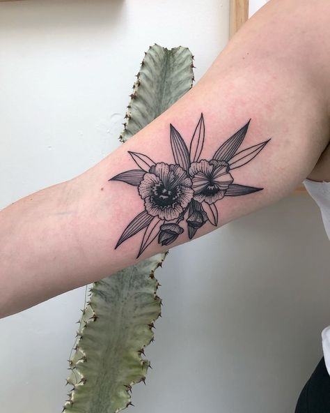 Pansies Tattoo Traditional, Pansy Bouquet Tattoo, Pansy Shoulder Tattoo, Pansy Tattoo Traditional, Tiny Pansy Tattoo, Pansy Tattoo, Portland Tattoo, Line Work Tattoo, Botanical Tattoo