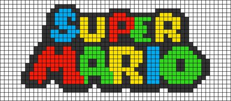 Mario Grid Pattern, Mario Pixel Art Grid, Mario Alpha Pattern, Pixel Art Mario Bros, Mario Cross Stitch Pattern, Super Mario Cross Stitch, Trippy Perler Bead Patterns, Super Mario Diy, Super Mario Pixel Art