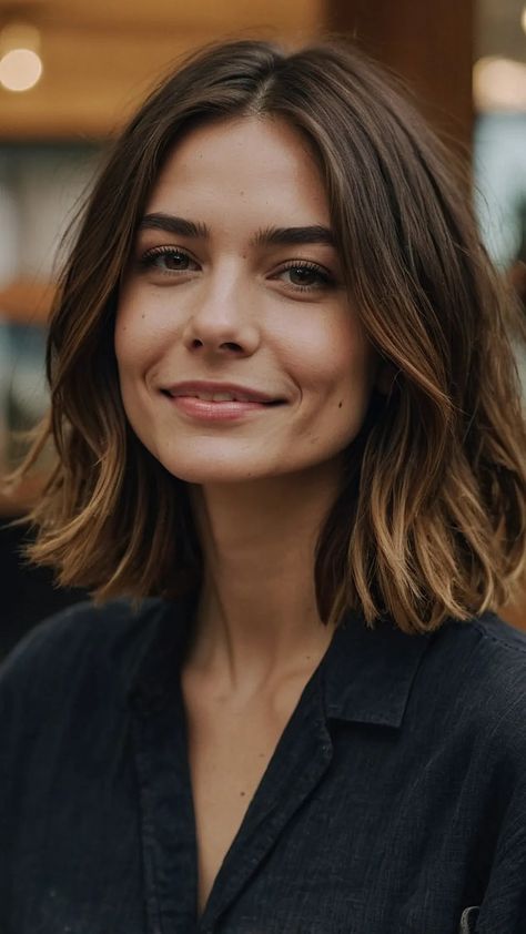 Straight Hair Shoulder Length Haircuts, Bob Hairstyles For Wavy Fine Hair, Shoulder Length Hair Bob, Shoulder Length Choppy Hair, Above The Shoulder Haircuts, Bangs Choppy, Above Shoulder Hair, Above Shoulder Length Hair, Choppy Lob