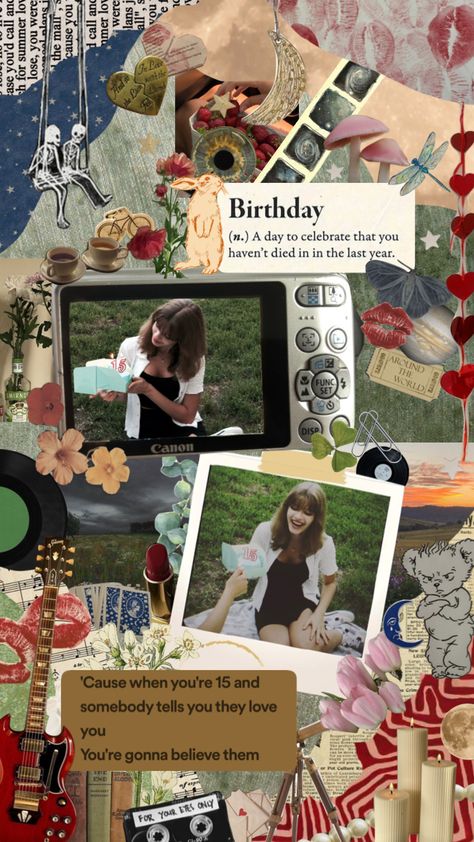 my bday lol #myfirstshuffle #green #collage #vintage #love #aesthetic Birthday Moodboard Aesthetic, About Me Collage Aesthetic, Collage Art Photos, Bday Collage Ideas, Photo Collage Birthday Card, Birthday Card Collage Ideas, Collage Pics Ideas, Collage Birthday Cards, Pinterest Collage Ideas