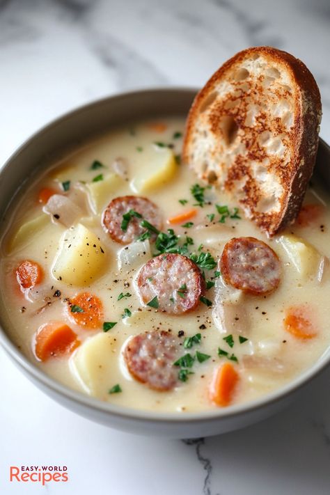 Austrian Soup, German Soup Recipes, German Soups, German Cuisine Recipes, German Potato Recipes, German Main Dishes, Traditional Dutch Recipes, German Soup, German Food Recipes