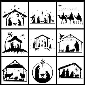 Nativity Scene Diy, Nativity Painting, Nativity Of Jesus, Christmas Window Painting, Diy Nativity, Diy Drawing, Stencils For Wood Signs, Paint Stencils, Drawing Stencils