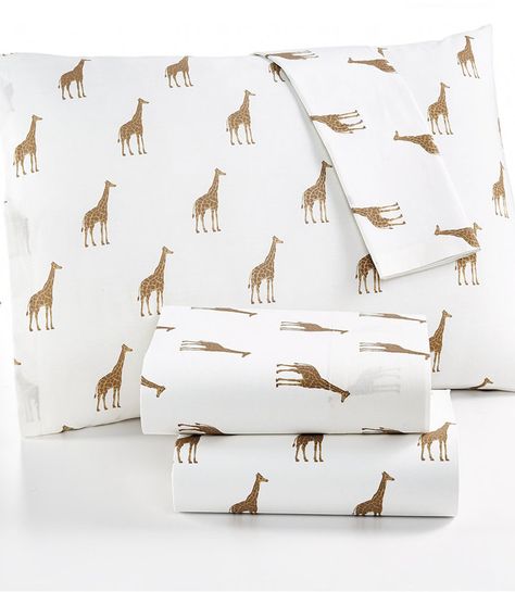 Whim by Martha Stewart Collection Novelty Print Cotton Percale Twin XL Sheet Set NOW ONLY $21.97 Giraffe Bedroom, Giraffe Bedding, Macys Bedding, Giraffe Room, Giraffe Decor, Giraffe Art, Queen Sheets, Percale Sheets, Sheet Sets Full