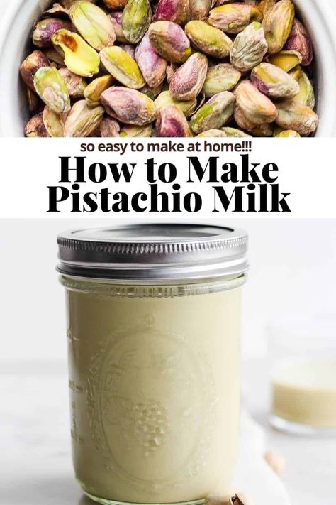 Pistachio Delight, Pistachio Coffee, Nut Milk Recipe, Pistachio Syrup, Wooden Skillet, Pistachio Milk, Raw Pistachios, Pistachio Recipes, Creamer Recipe