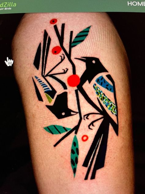 Art Deco Bird Tattoo, Small Art Deco Tattoo, Color Geometric Tattoo, Solo Tattoo, Parrot Tattoo, Art Deco Tattoo, Food Tattoos, Ancient Tattoo, Mom Tattoo Designs