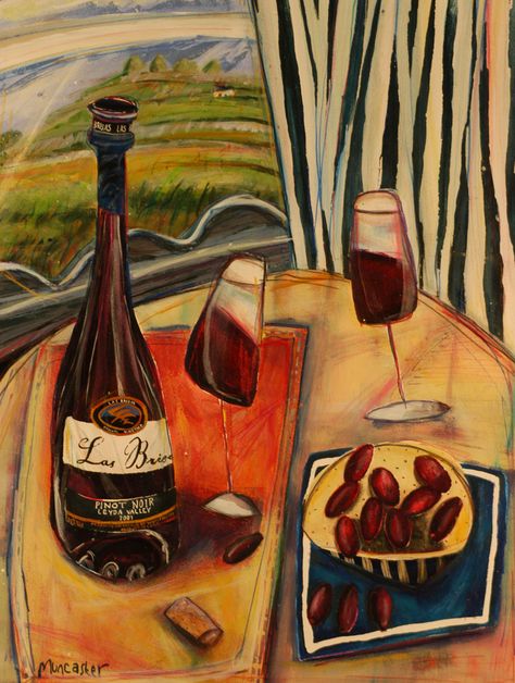 Jenny Muncaster. Pinot Noir Jenny Muncaster Paintings, Illustration Food, School Of Art, Pinot Noir, Painting Tutorial, Winchester, Cuba, Cool Cars, Art Photography