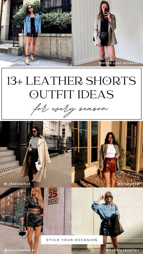 Wondering how to wear leather shorts or faux leather shorts? You’ll love my style guide filled with leather shorts outfit ideas, including black leather shorts outfit ideas and how to style leather shorts for day and night! Whether you’re looking for leather shorts outfit ideas for day, night, going out, casual, plus size, or any season, we have you covered. Shorts Night Out Outfit, Black Leather Shorts Outfit, Shorts Outfit Ideas, Leather Shorts Outfit, Dinner Outfit Casual, Minimalist Wardrobe Essentials, Chic Style Inspiration, Chic Outfits Classy, Outfit Dinner