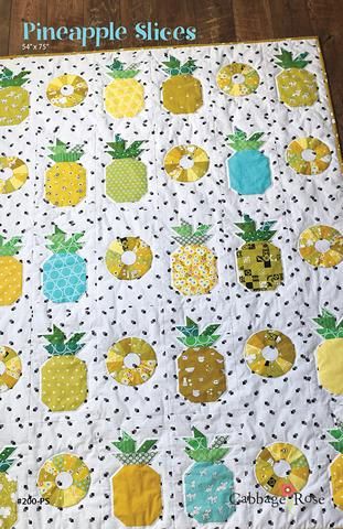 Pineapple Quilt Pattern, Throw Quilt Pattern, Pineapple Quilt Block, Tropical Quilts, Fox Quilt, Pineapple Quilt, Fusible Applique, Quilt Pattern Download, Rose Quilt