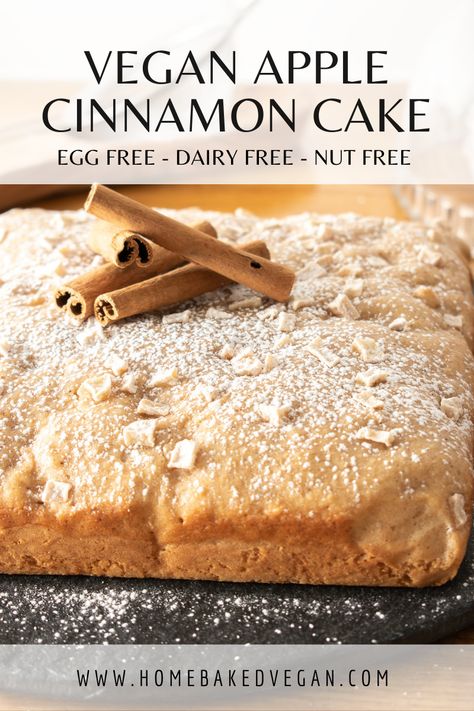 Apple Cinnamon Coffee Cake, Fruity Cakes, Eggless Cookie, Vegan Apple Cake, Eggless Cookie Recipes, Apple Cinnamon Cake, Dairy Free Baking, Baked Desserts, Cinnamon Coffee Cake