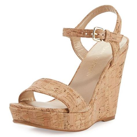 Stuart Weitzman Wedges, Cork Wedges, Wedges Sandals, Cork Wedges Sandals, Ankle Strap Shoes, Leather Platform Sandals, Open Toe Shoes, Wedge Heel Sandals, Wide Straps