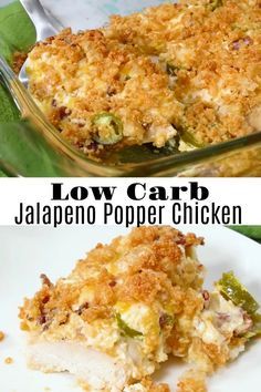 Popper Chicken Casserole, Popper Chicken, Jalapeno Popper Chicken, Low Carb Low Fat Recipes, Boiled Egg Diet Plan, Jalapeno Popper, Best Low Carb Recipes, Cheesy Sauce, Low Carb Diet Recipes