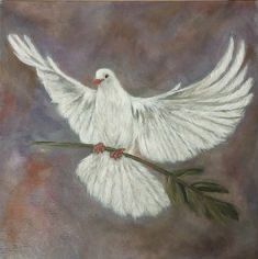 Holy Spirit Art, Dove Peace, Peace Painting, Dove Painting, Peace Bird, Christian Artwork, Prophetic Art, White Dove, White Doves