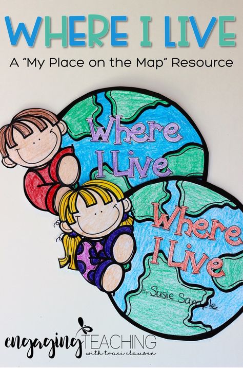 My Place on the Map has never been so adorable. This really helps my kiddos understand where they live in comparison to the universe! #WhereILive #MyPlaceontheMap Social Studies Preschool, Social Studies Maps, Preschool Social Studies, Social Studies Notebook, American History Lessons, Kindergarten Social Studies, Social Studies Unit, Map Crafts, Map Activities