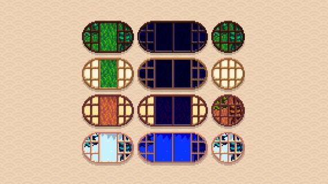 Japanese seasonal extendable windows at Stardew Valley Nexus - Mods and community Stardew Valley Alternative Textures, Stardew Valley Mods Clothes, Stardew Mods, Stardew Valley Farms, Chinese Theme, Paint Buckets, Plains Background, Black Tree, Games Images