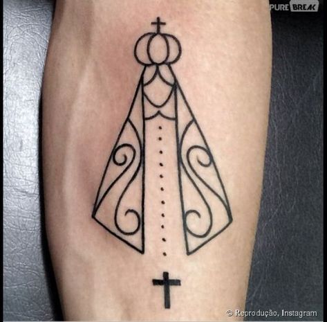 tatuagem-de-terco-no-braco-4 Maria Tattoo, Catholic Tattoos, Tatuagem Masculina Pequena, Tattoo Feminina, Angel Tattoo, Minimal Tattoo, Love Tattoos, Unique Tattoos, Deathly Hallows Tattoo