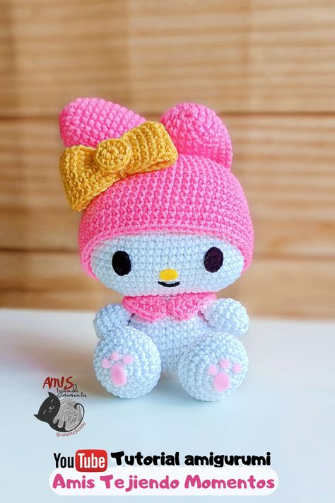 My Melody Amigurumi Tutorial | Hello Kitty and Friends | Amis Tejiendo Momentos Continuando con la colección de personajes de Sanrio amigurumi para el canal, te enseño a tejer esta hermosísima My Melody, mide aproximadamente 15 cms de alto y quedarás feliz con el resultado ❤️ #MyMelody #SanrioPlushies #MyMelodyPlushie #Sanrio #MyMelodyAmigurumi #HowtocrochetMyMelody #MyMelodyAmigurumiPattern #MyMelodyAmigurumiTutorial #MyMelodyCrochet #HelloKitty #AmisTejiendo #Amigurumi #AmigurumiPattern My Melody Free Crochet Pattern, My Melody Amigurumi Free Pattern, Sanrio Amigurumi Free Pattern, My Melody Crochet Pattern Free, Hello Kitty Amigurumi Patron Gratis, Sanrio Crochet Free Pattern, My Melody Crochet Pattern, Crochet Melody, Hello Kitty Amigurumi Free Pattern