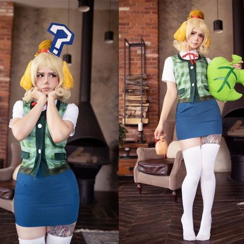 Cute Cosplay Ideas Anime, Isabelle Animal Crossing Cosplay, Couples Cosplay Ideas, Cute Cosplay Ideas, Duo Cosplay Ideas, Cool Cosplay Ideas, Isabelle Cosplay, Princesa Peach Cosplay, Animal Crossing Cosplay