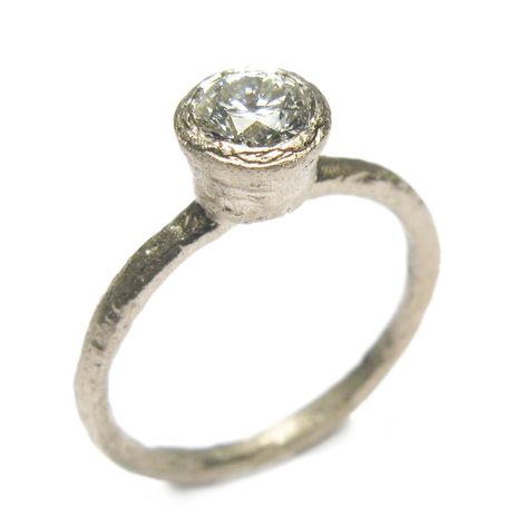 Diana Porter 0.50ct solitaire etched gold diamond engagement ring Brilliant Cut Diamond Ring, Gold Diamond Engagement Ring, Gold Diamond Engagement Rings, White Gold Engagement Ring, Jewellery Designer, White Gold Engagement Rings, White Gold Engagement, Contemporary Jewellery, Gold Engagement Ring