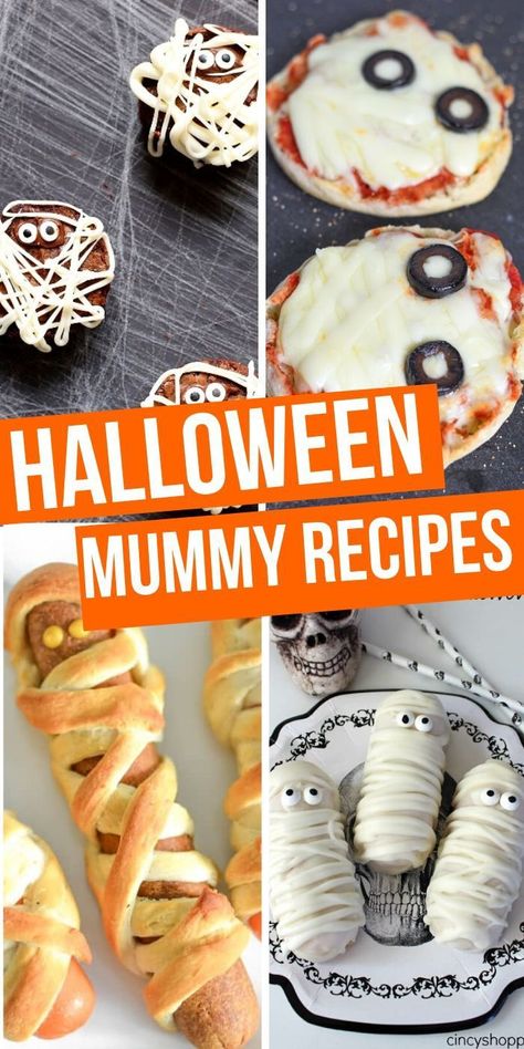 Mummy Dessert, Halloween Food Mummy, Recipes Unique, Mummy Recipes, Recipes Halloween, Halloween Snacks For Kids, Mummy Movie, Themed Recipes, Food Halloween