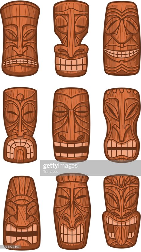 Easy Wood Carving, Totem Tiki, Art Sculpture En Bois, Tiki Masks, Tiki Faces, Tiki Man, Tiki Head, Tiki Statues, Wood Carving Faces