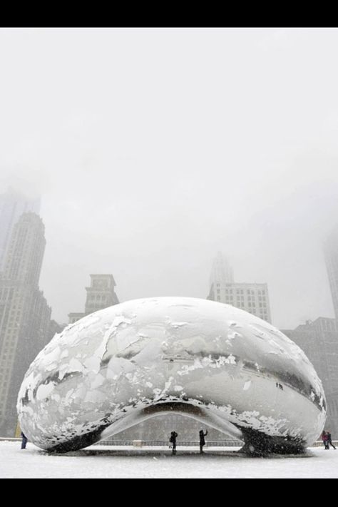 Chicago Chicago Cloud Gate, Chicago Snow, Chicago Bean, Anish Kapoor, Snow Pictures, Millennium Park, My Kind Of Town, The Windy City, Winter Storm