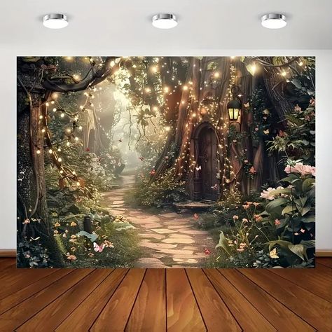 Backdrop Garden Themed Polyester - Temu Butterfly Wonderland, Photography Booth, Spring Magic, Garden Backdrops, Birthday Photo Booths, Forest Backdrops, Scene Background, Garden Party Decorations, Spring Celebration