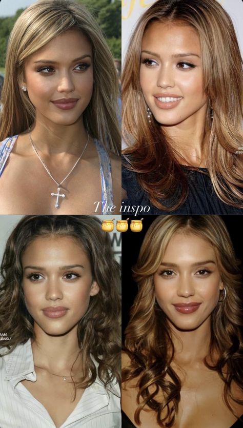 Honey Blonde Hair Jessica Alba, Jessica Alba Eyebrows, Jessica Alba 2000s Hair, Jessica Alba Makeup Tutorial, Jessica Alba Haircut, Jessica Alba Aesthetic, J Lo Hair, 2000s Highlights Hair, Jessica Alba Blonde